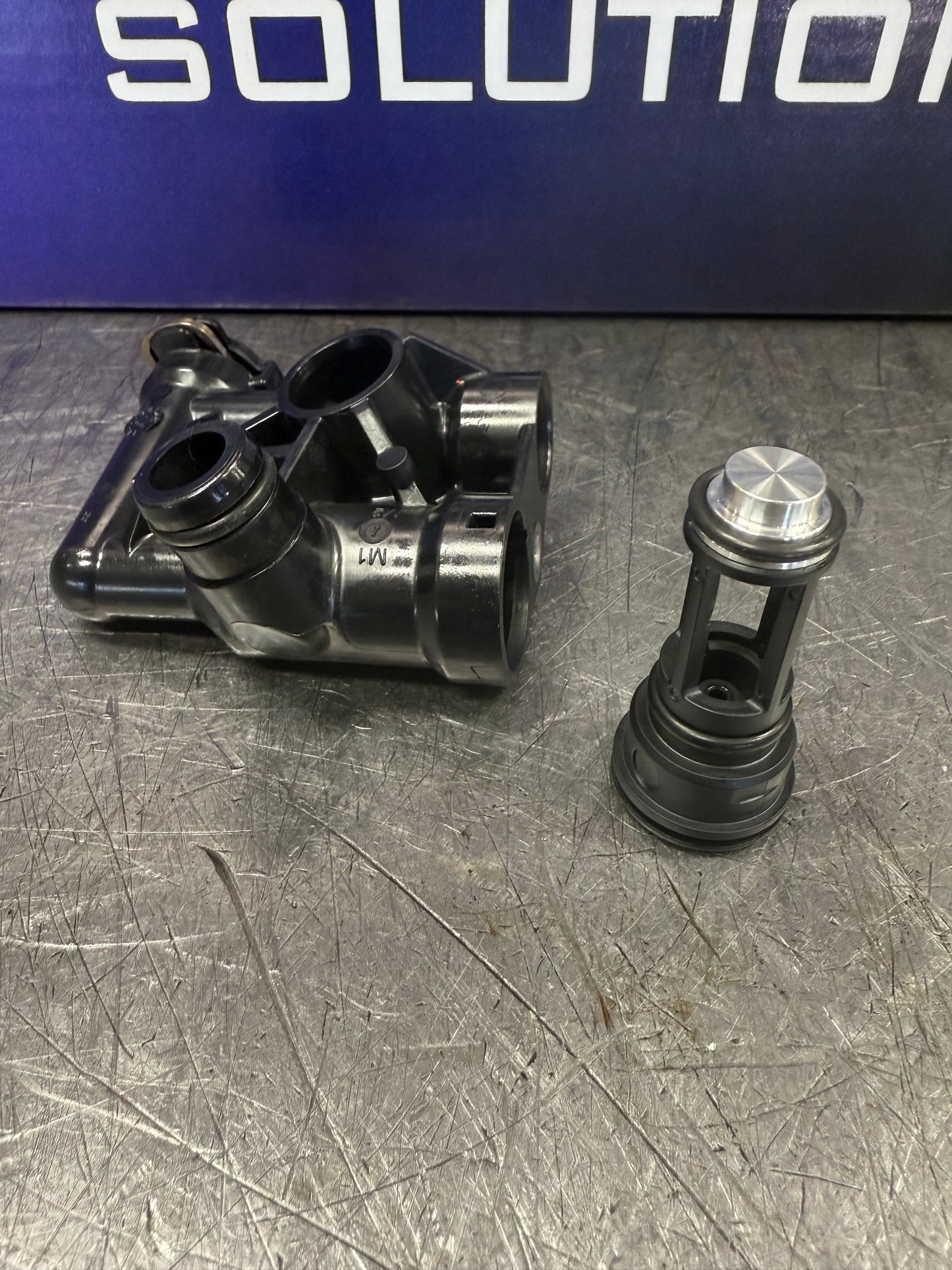 ATS thermostat delete plug for BMW ZF8HP transmission cooler flow upgrade and improved transmission cooling