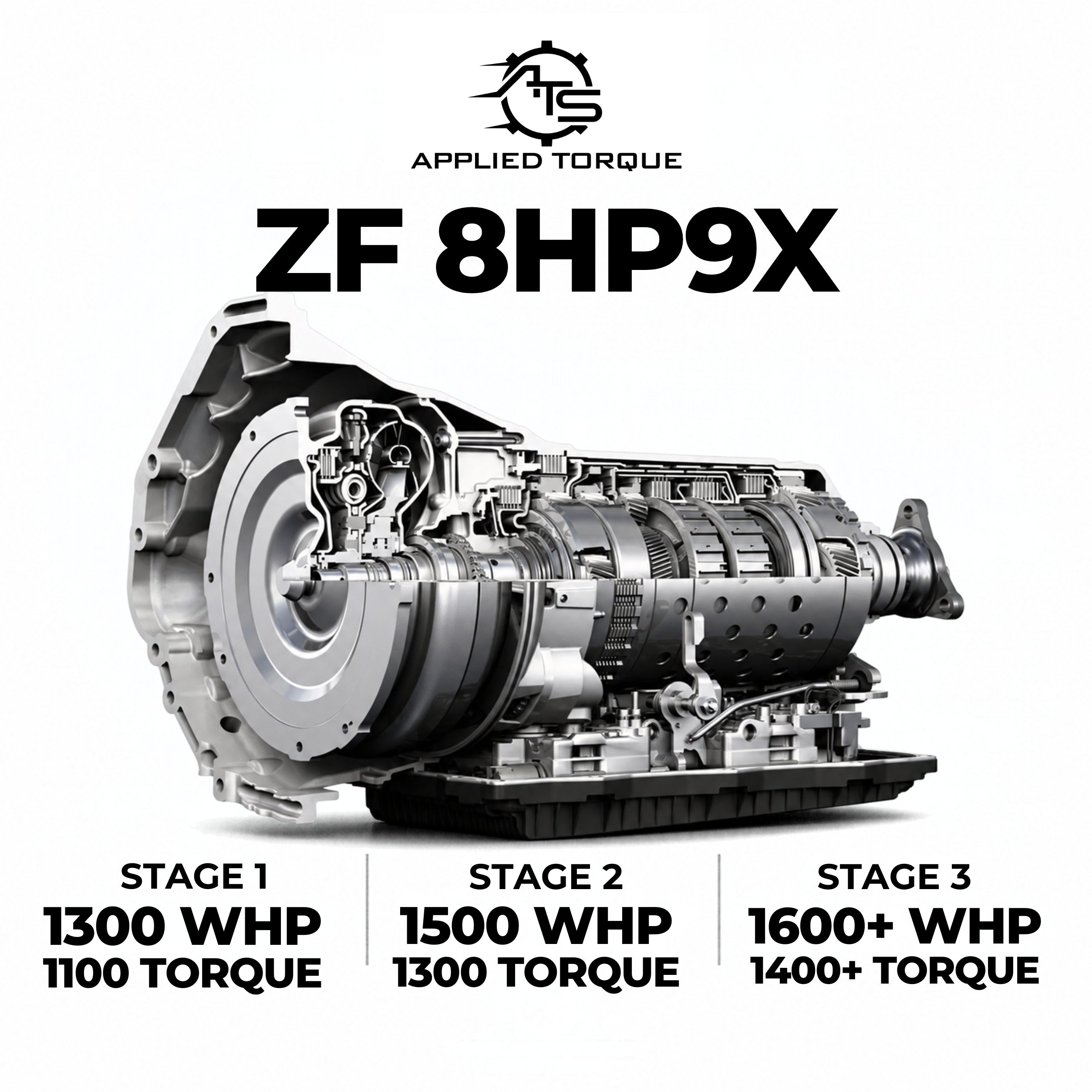 助産学講座 1.2.4~6.8~10 Stage 1 Transmission Build for ZF8HP90 / ZF8HP95 | 1300 WHP | ATS