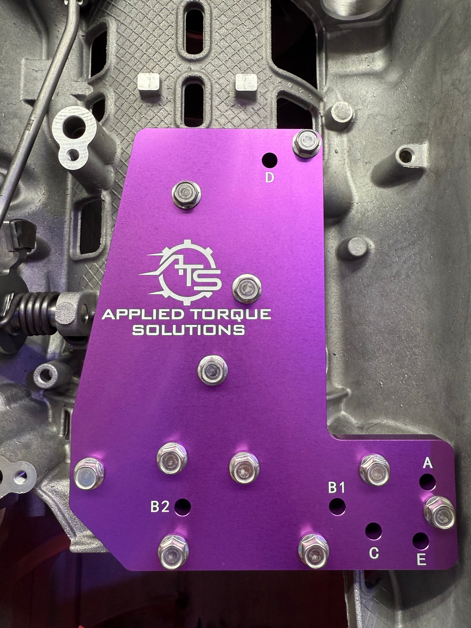 ATS air check plate for ZF8HP transmission used to verify clutch operation and hydraulic integrity during assembly