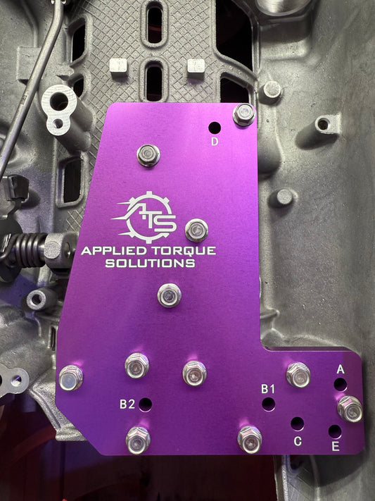 ATS air check plate for ZF8HP transmission used to verify clutch operation and hydraulic integrity during assembly