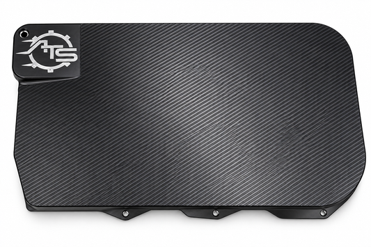 ATS Billet Aluminum Deep Transmission Pan for ZF8HP transmission with increased fluid capacity and replaceable filter design