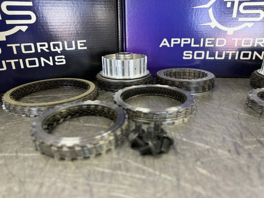 ATS Stage 1 DIY transmission rebuild kit for ZF8HP50 and ZF8HP51 with billet E hub, Alto clutches, steels, seals, and filter pan