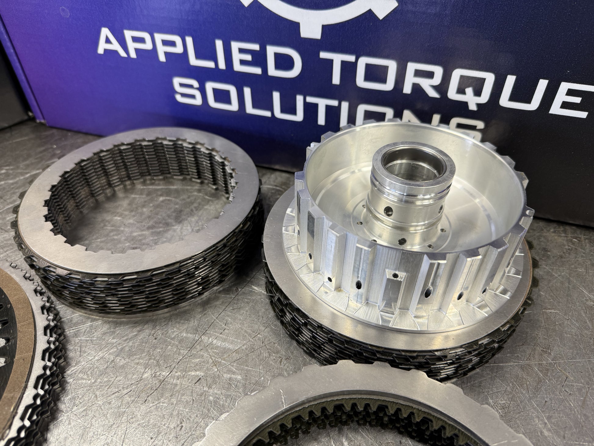 ATS Stage 1 transmission rebuild kit for ZF8HP90 and ZF8HP95 transmissions with Alto clutches, billet E hub, steels, seals, filter, and gasket