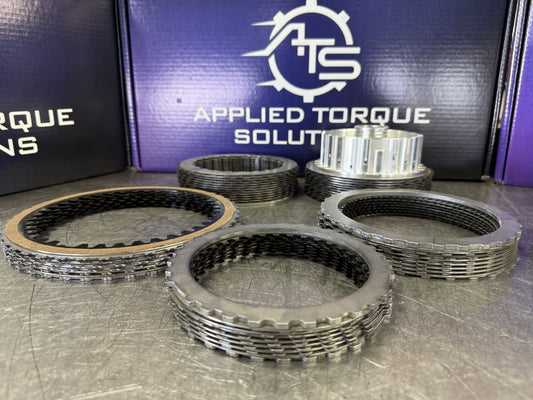 ATS Stage 1 transmission rebuild kit for ZF8HP90 and ZF8HP95 transmissions with Alto clutches, billet E hub, steels, seals, filter, and gasket